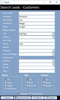 Screenshot of the application Leads - #3