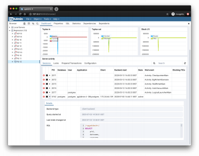 Screenshot of the application pgAdmin 4 - #3
