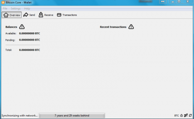 Screenshot of the application Bitcoin Core - #2