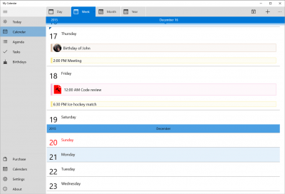 Screenshot of the application My Calendar - #4