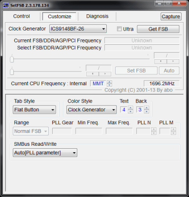 Screenshot of the application SetFSB - #2