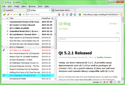 Screenshot of the application QuiteRSS - #2