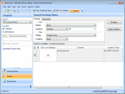 Screenshot of the application Efficient Software Sticky Notes - #2