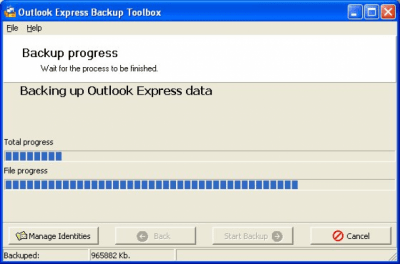 Screenshot of the application Outlook Express Backup Toolbox - #4