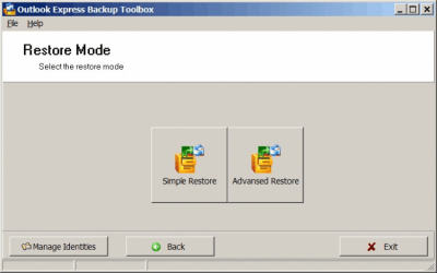 Screenshot of the application Outlook Express Backup Toolbox - #6