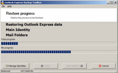 Screenshot of the application Outlook Express Backup Toolbox - #8