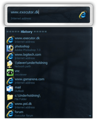 Screenshot of the application Executor for Windows - #2