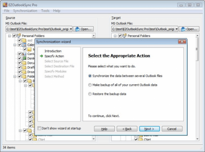 Screenshot of the application EZOutlookSync Pro - #2