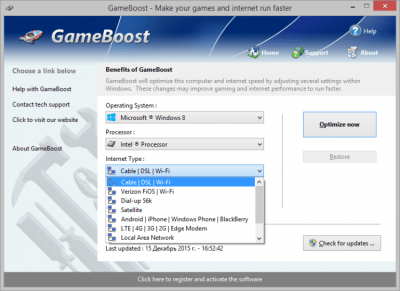 Screenshot of the application GameBoost - #3