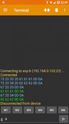 Screenshot of the application Serial WiFi Terminal - #2