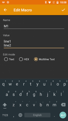 Screenshot of the application Serial WiFi Terminal - #3