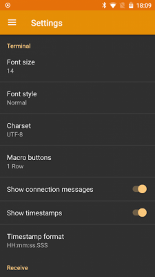 Screenshot of the application Serial WiFi Terminal - #6