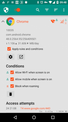 Screenshot of the application NetGuard - no-root firewall - #2