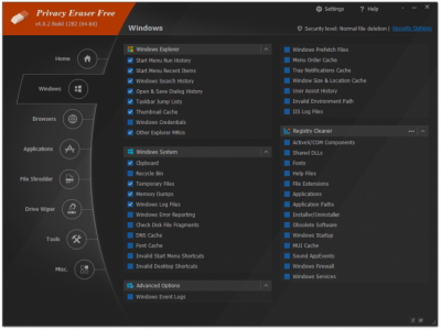 Screenshot of the application Privacy Eraser - #2