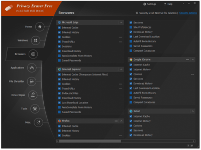 Screenshot of the application Privacy Eraser - #3
