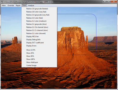 Screenshot of the application JPEGfix - #2