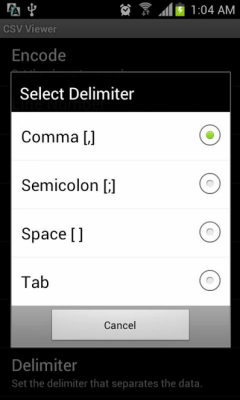 Screenshot of the application CSV Viewer - #3