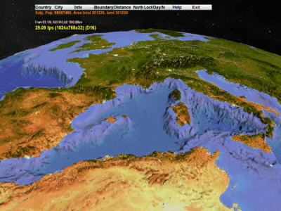 Screenshot of the application 3D World Map - #3