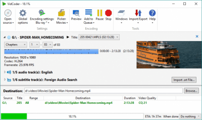 Screenshot of the application VidCoder - #3