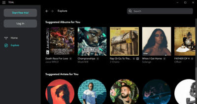 Screenshot of the application TIDAL - #2