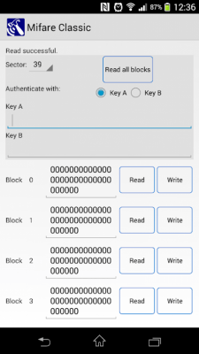 Screenshot of the application RFID NFC Tool - #2