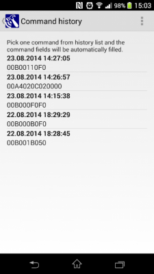Screenshot of the application RFID NFC Tool - #8