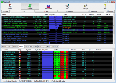 Screenshot of the application Tixati for Windows - #4
