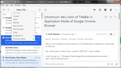 Screenshot of the application Missive for Windows - #2