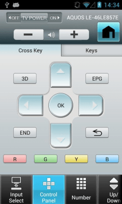 Screenshot of the application AQUOS Remote Lite - #2