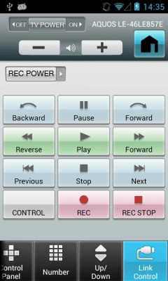 Screenshot of the application AQUOS Remote Lite - #4