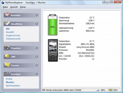 Screenshot of the application MyPhoneExplorer - #2