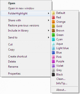 Screenshot of the application FolderHighlight - #2