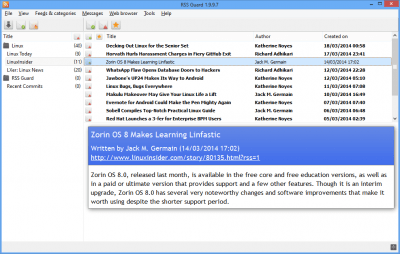 Screenshot of the application RSS Guard - #2