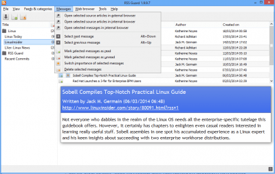 Screenshot of the application RSS Guard - #5