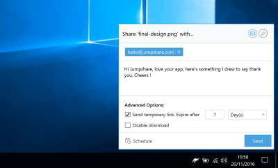 Screenshot of the application Jumpshare - #5