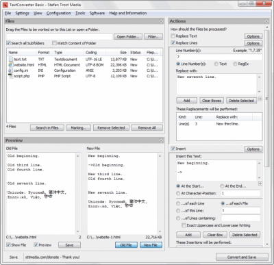 Screenshot of the application TextConverter - #2