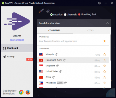 Screenshot of the application PureVPN - #4