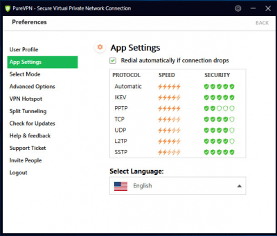 Screenshot of the application PureVPN - #5