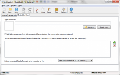 Screenshot of the application Quick Batch File Compiler - #3