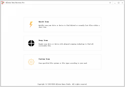 Screenshot of the application Allstar Data Recovery Pro - #2