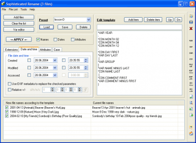 Screenshot of the application Acritum Sophisticated Rename - #2