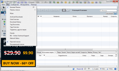 Screenshot of the application Vuze - #2