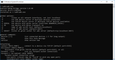 Screenshot of the application Android Debug Bridge (adb) - #3