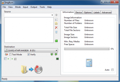 Screenshot of the application ImgBurn - #4