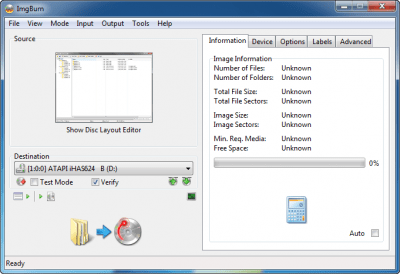 Screenshot of the application ImgBurn - #6