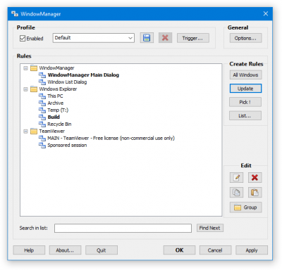 Screenshot of the application WindowManager - #4