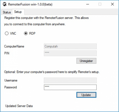 Screenshot of the application RemoterFusion - #2