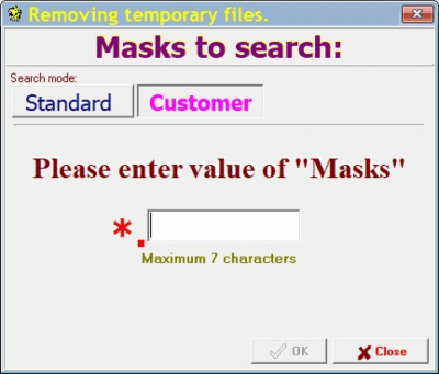 Screenshot of the application RemoveTempFiles - #2