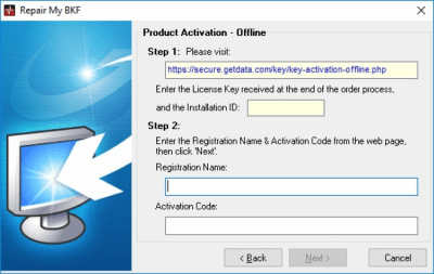 Screenshot of the application Repair My Backup - #3