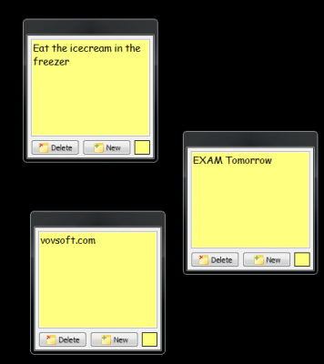 Screenshot of the application Vov Sticky Notes - #5